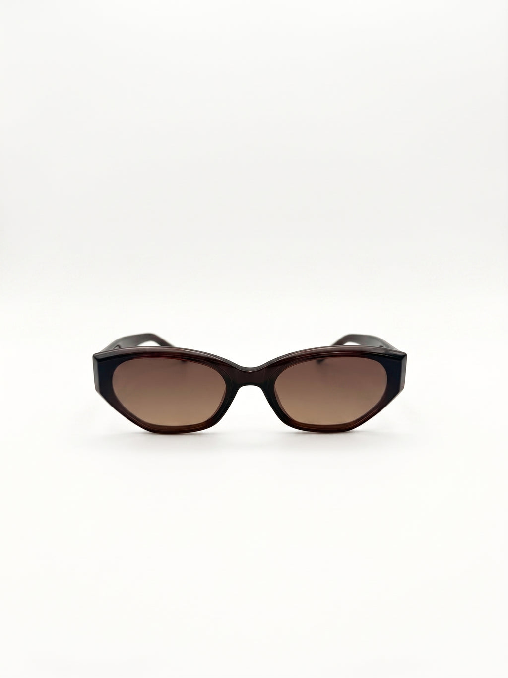 CLEME OVAL ACETATE SUNGLASSES – DARK TORTOISE WITH BROWN GRADIENT LENS