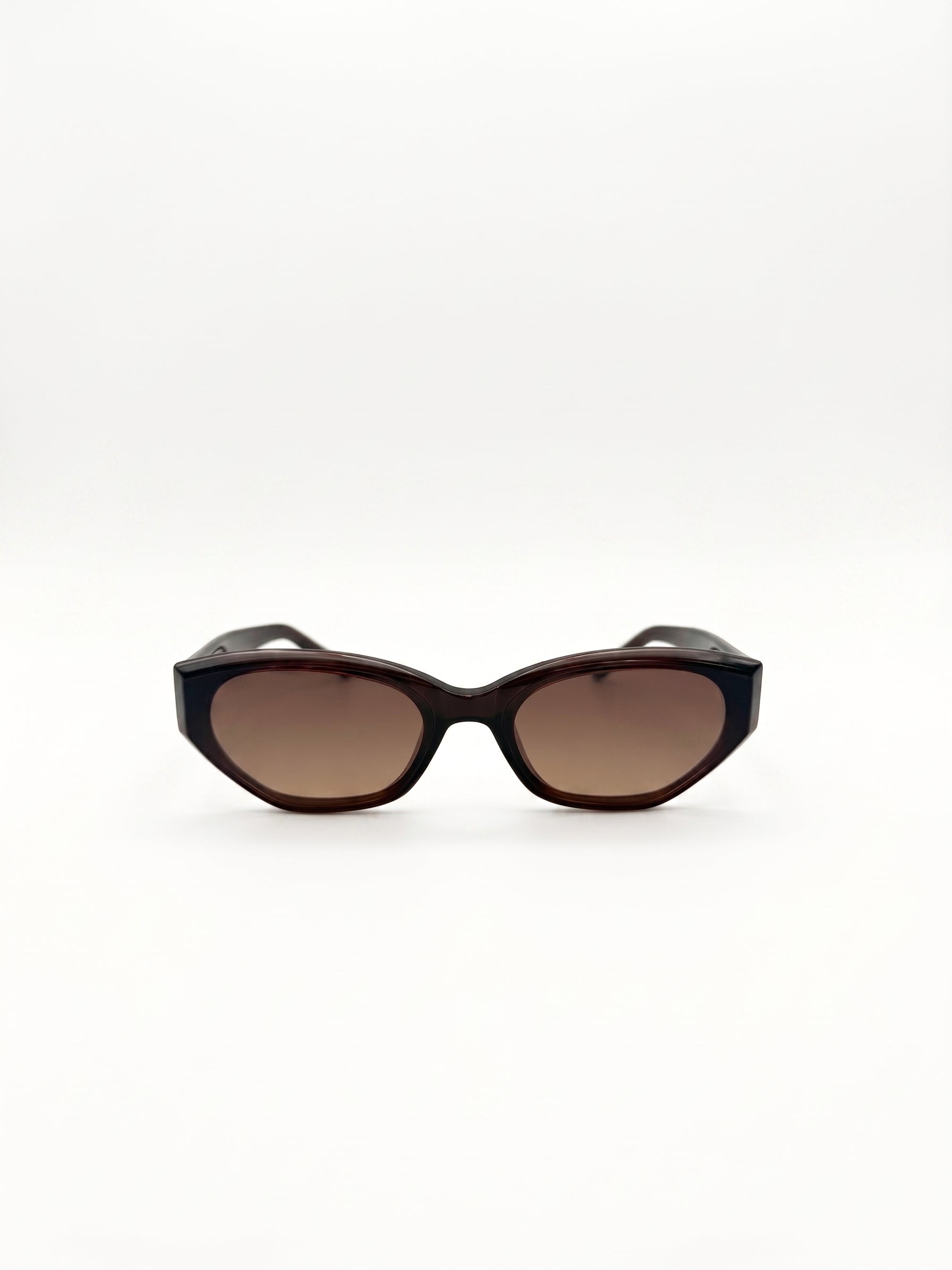 CLEME OVAL ACETATE SUNGLASSES – DARK TORTOISE WITH BROWN GRADIENT LENS