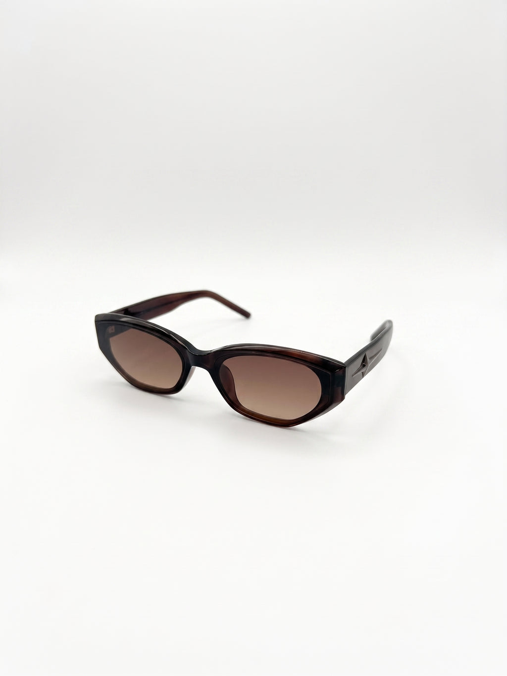 CLEME OVAL ACETATE SUNGLASSES – DARK TORTOISE WITH BROWN GRADIENT LENS