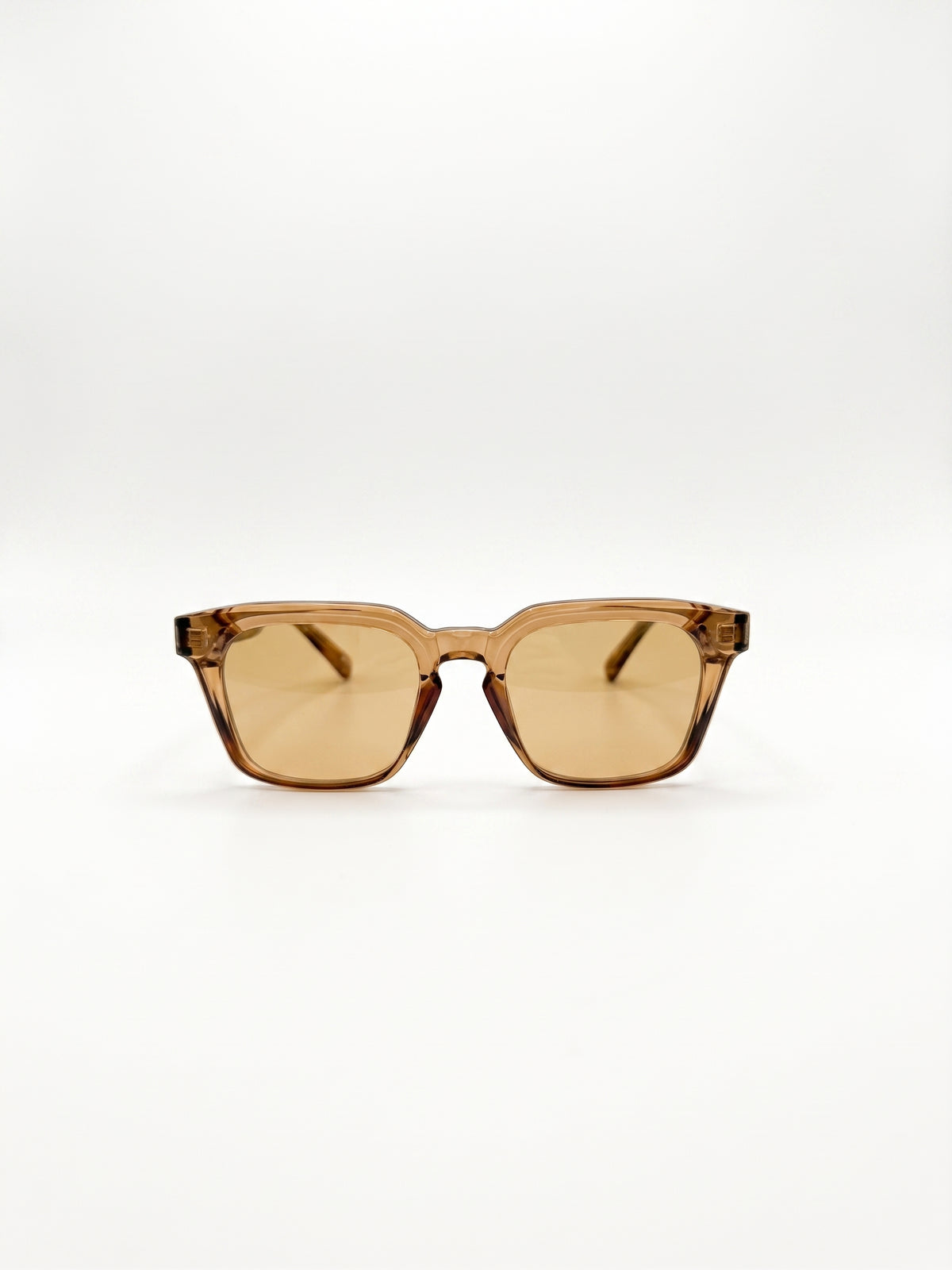 SOLENE SQUARE FRAME – TRANSLUCENT AMBER TINTED LENS