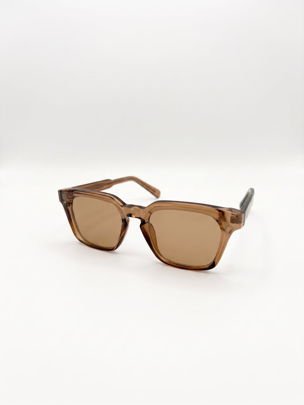 SOLENE SQUARE FRAME – TRANSLUCENT AMBER TINTED LENS